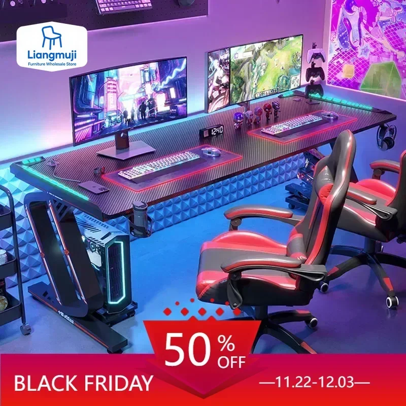 Desk Setup Simple - อุปกรณ์เสริมสำหรับการเล่นเกม ตู้คอมพิวเตอร์ ชั้นวางจอภาพ โต๊ะทำงาน โต๊ะปรับระดับความสูงได้ โต๊ะคอมพิวเตอร์แบบเรียบง่าย