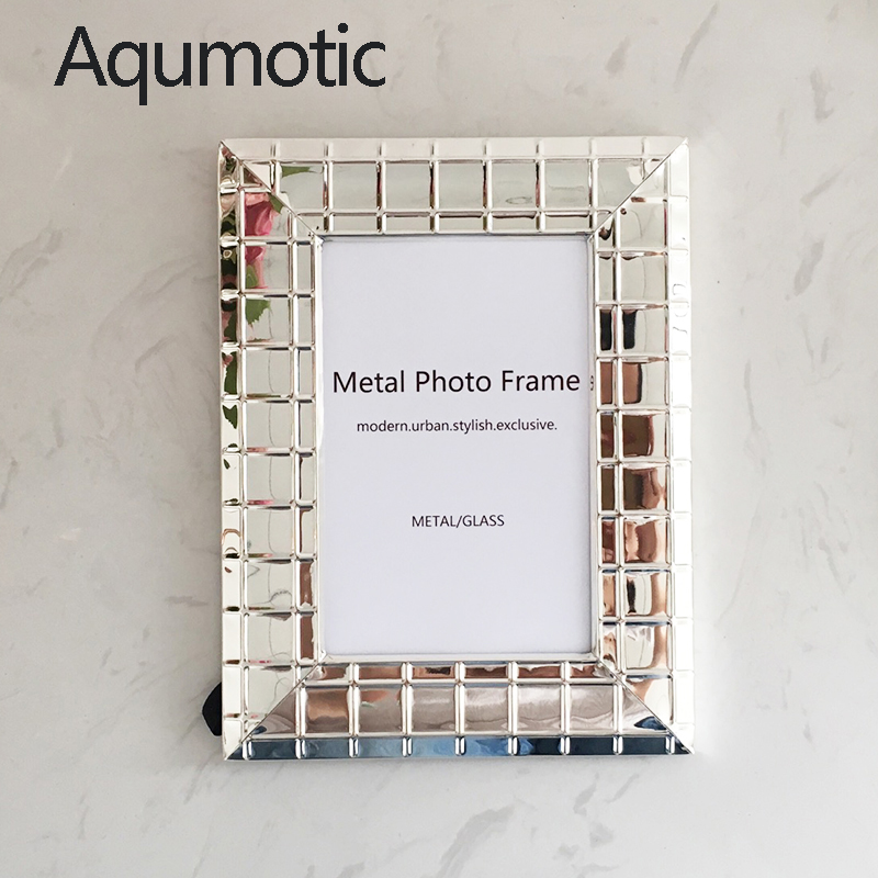 Desk Setup Simple - Aqumotic Nordic เหล็กกรอบรูปที่เรียบง่ายกระจกเงินกรอบรูปโลหะตกแต่งชุดผนัง6 