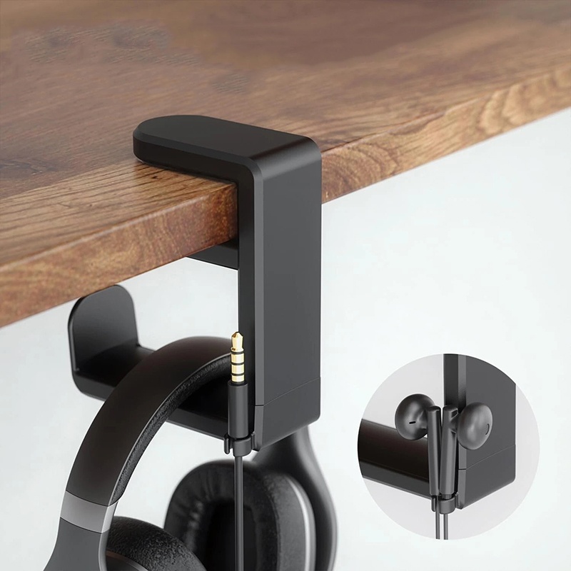 Desk Setup Gaming - ยูนิเวอร์แซล เดสก์ท็อป 360 ° ขาตั้งหูฟังแบบหมุนได้ ที่วางหูฟังปรับระดับได้