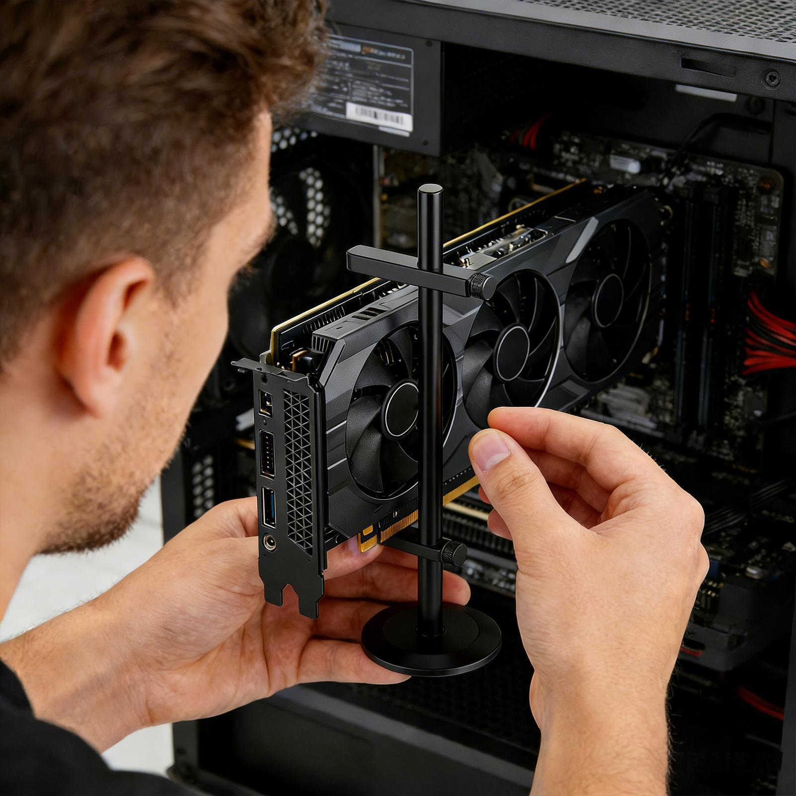 Desk Setup Videos - ขายึดการ์ดจอแบบแม่เหล็ก ปรับระดับได้ ป้องกันการลื่น รองรับ GPU สำหรับตั้งวางคอมพิวเตอร์