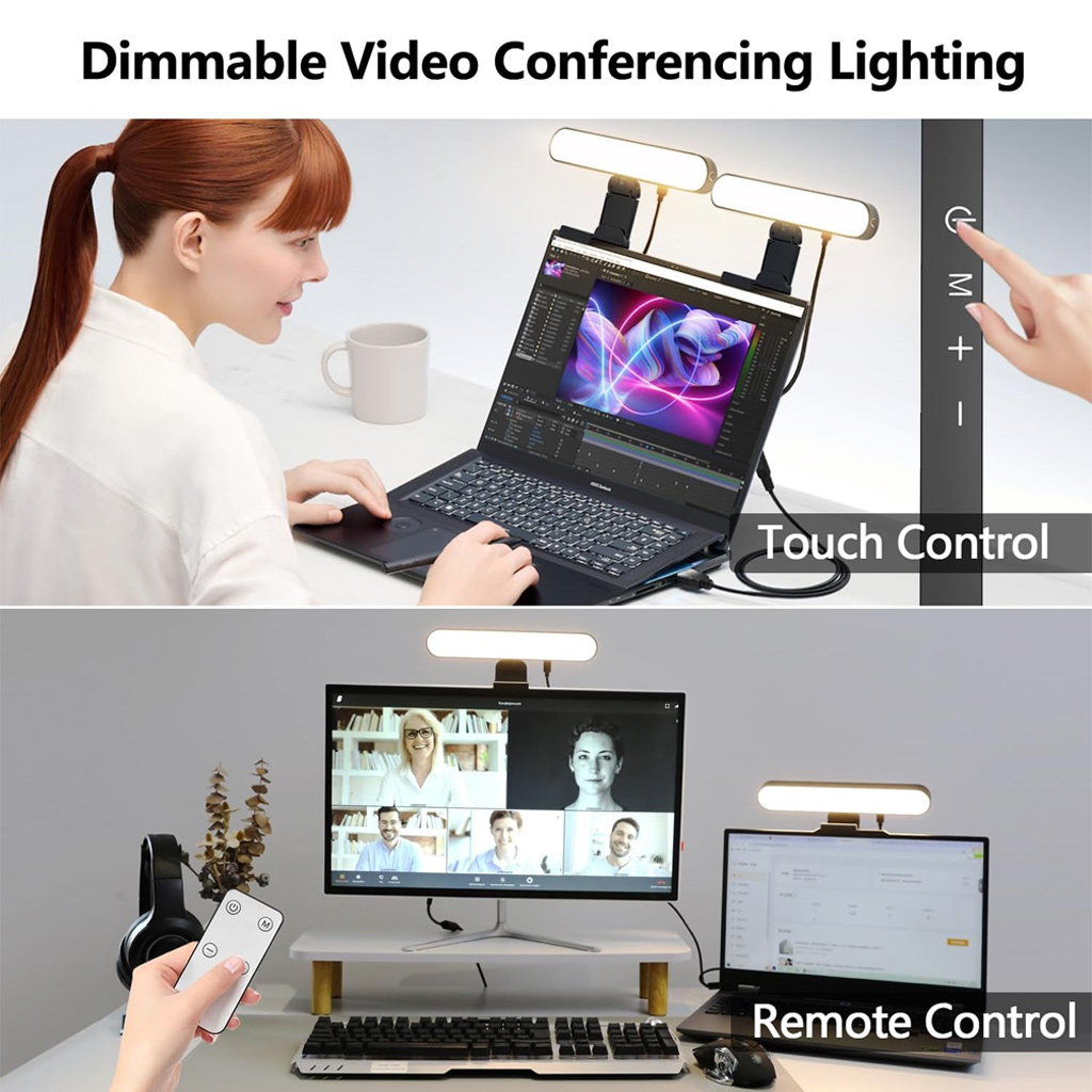 โคมไฟหน้าจอ LED แบบสัมผัสปรับค - Desk Setup Videos บทวิจารณ์และราคา