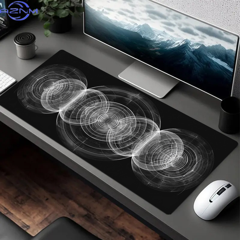 แผ่นรองเมาส์ลายเกลียวสีดำและสี - Desk Setup Workspace บทวิจารณ์และราคา