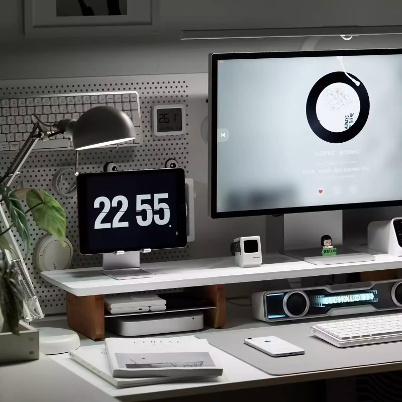 Modern Monitor Riser Stand Erg - Desk Setup With Laptop And Monitor บทวิจารณ์และราคา