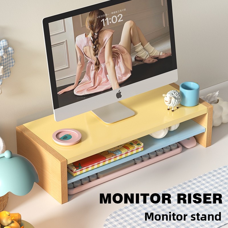 แท่นวางจอคอมพิวเตอร์ไม้พร้อมชั - Desk Setup Workspace บทวิจารณ์และราคา