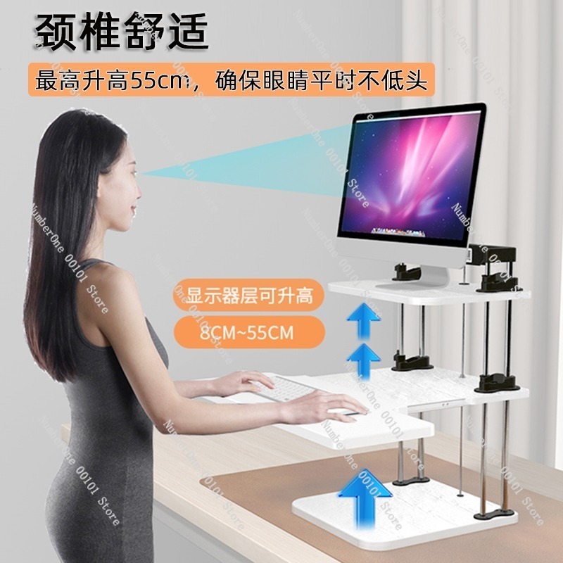 ตัวแปลงโต๊ะทำงานแบบยืนปรับระดั - Desk Setup With Laptop And Monitor บทวิจารณ์และราคา