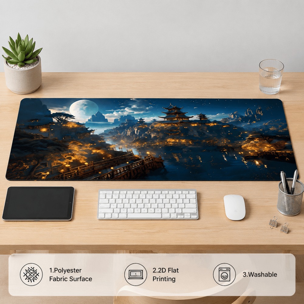 แผ่นรองโต๊ะทรงยาวลายเมืองแฟนตา - Desk Setup Simple บทวิจารณ์และราคา