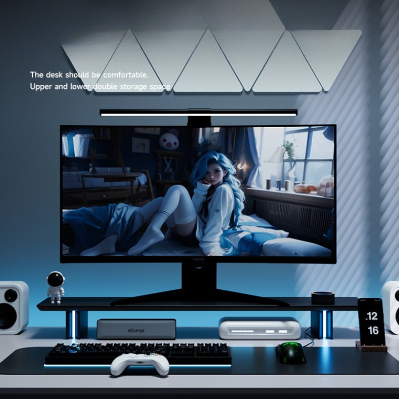 ขาตั้งจอ RGB ปรับระดับได้ตามหล - Desk Setup With Laptop And Monitor บทวิจารณ์และราคา