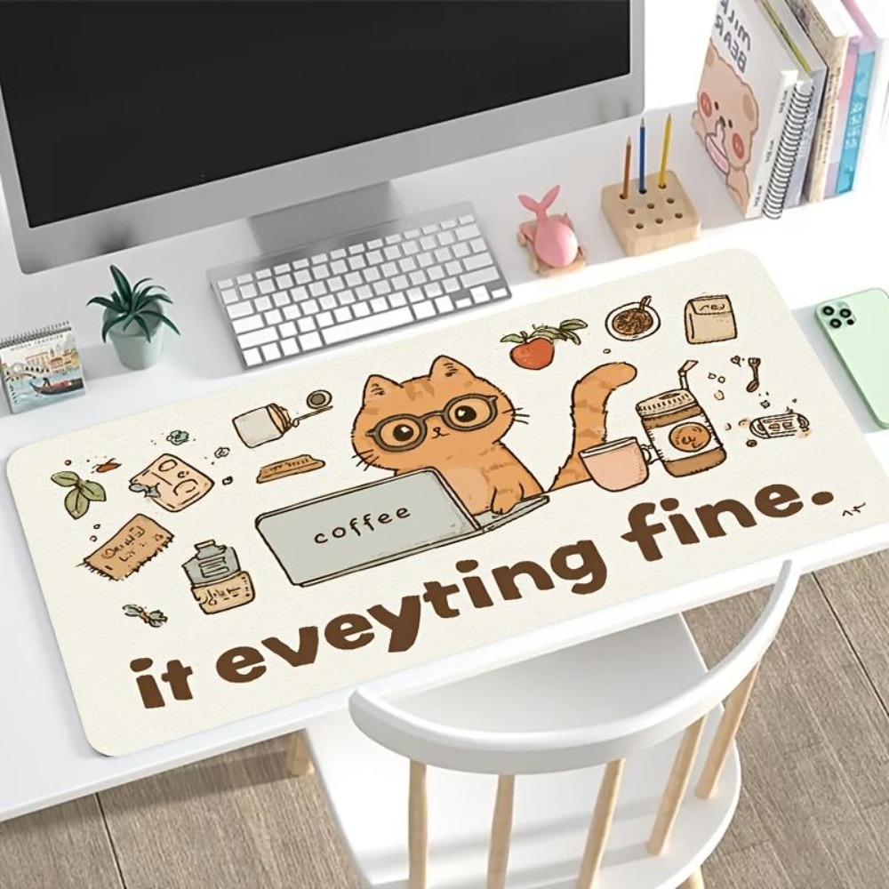 ลวดลายที่วาดด้วยมือ แมวสีส้มสว - Desk Setup Simple บทวิจารณ์และราคา