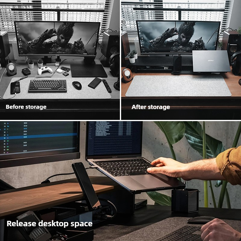 ขาตั้งจอภาพแบบแยกส่วน ที่วางอุ - Desk Setup With Laptop And Monitor บทวิจารณ์และราคา