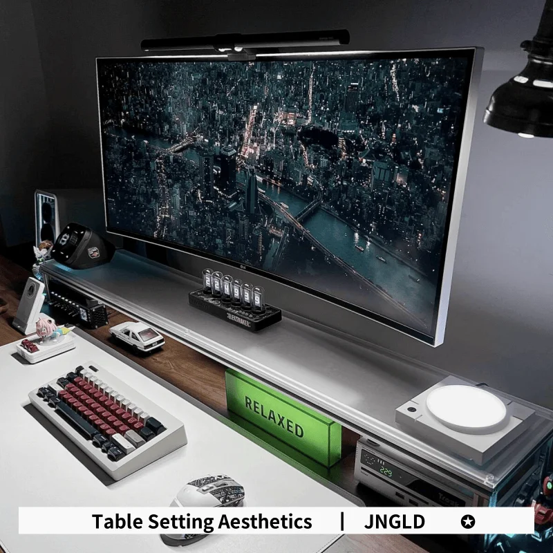 อลูมิเนียมขาตั้งอะคริลิคเดสก์ท - Desk Setup With Laptop And Monitor บทวิจารณ์และราคา