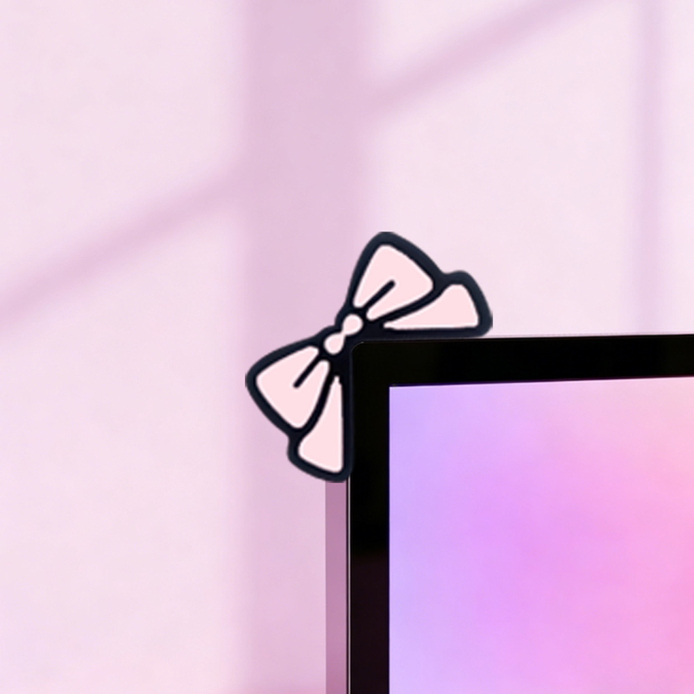 ของตกแต่งหน้าจอสีชมพูน่ารัก โบ - Desk Setup With Laptop And Monitor บทวิจารณ์และราคา